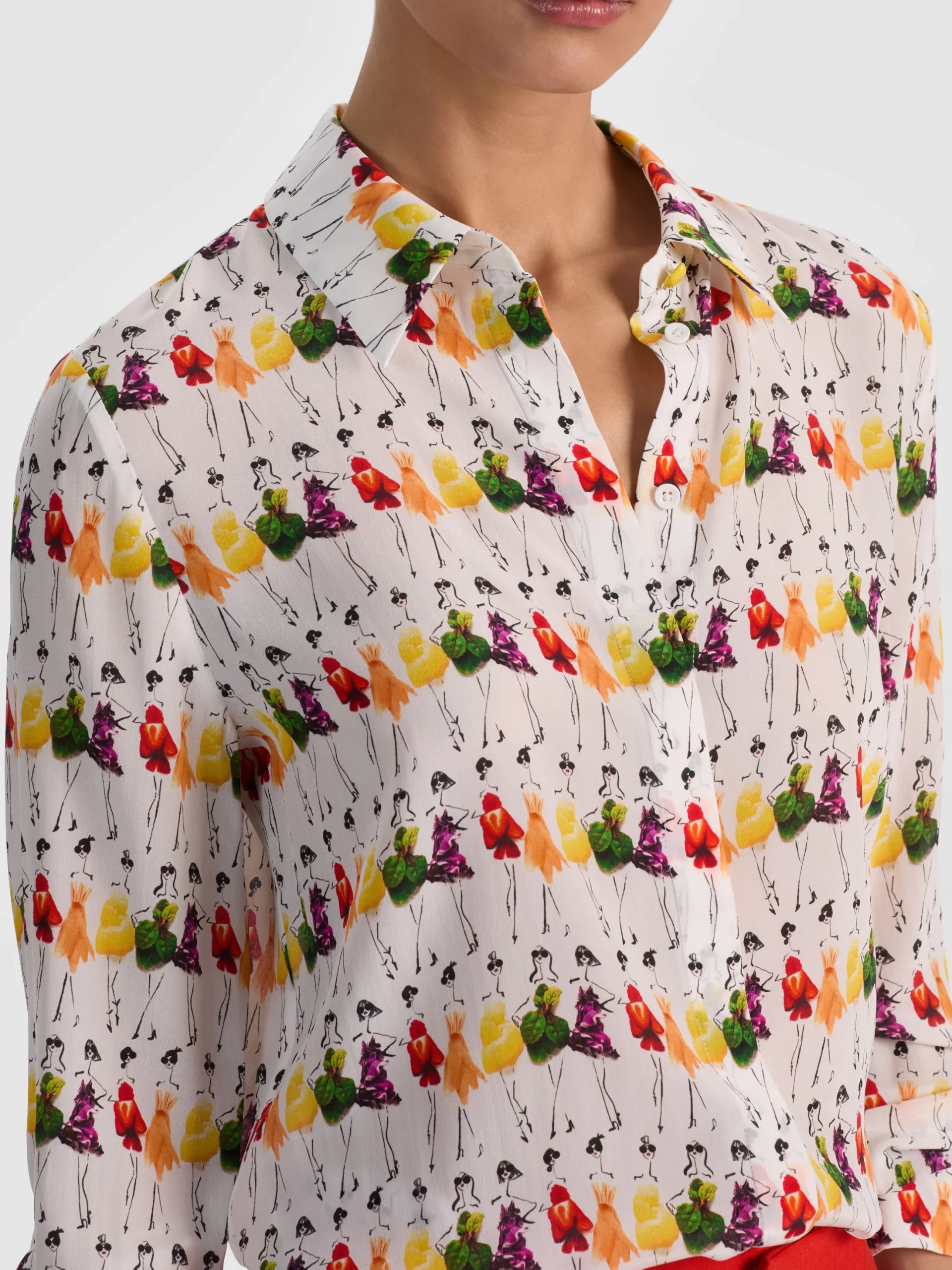 A+O X GRETCHEN ROEHRS WILLA SILK BLOUSE