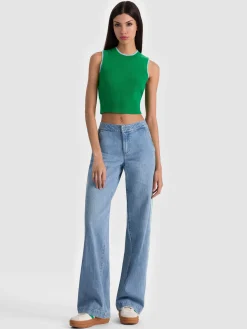 ARACELI TWO TONE CASHMERE TANK