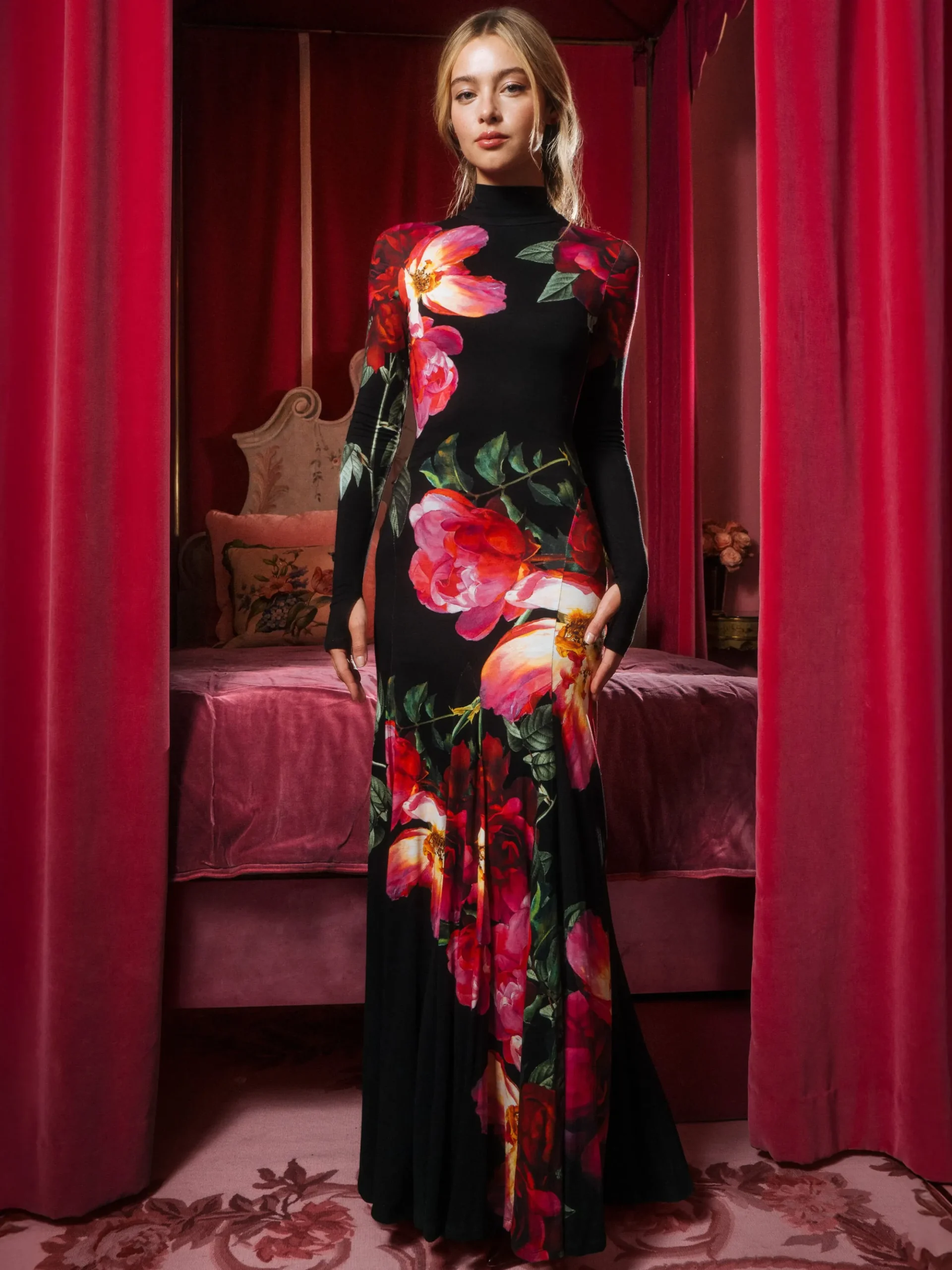 AUGUSTA OPEN BACK MAXI DRESS