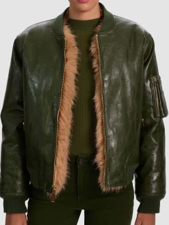 BECKY REVERSIBLE FAUX FUR BOMBER JACKET