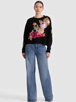 BELVA FLORAL JACQUARD CREWNECK