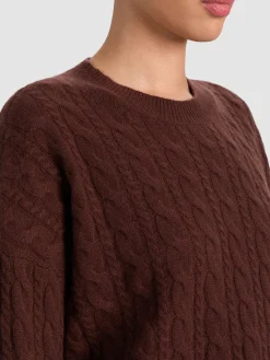 CECILIE CASHMERE CABLEKNIT PULLOVER