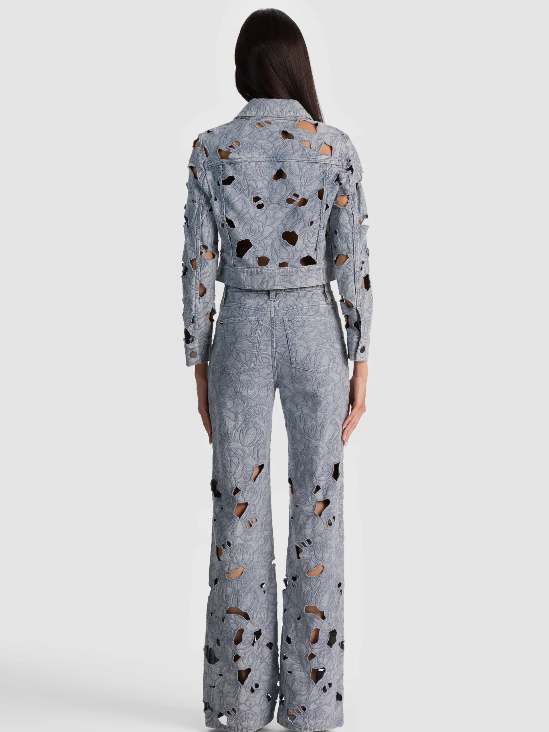 CHLOE LASER-CUT DENIM JACKET