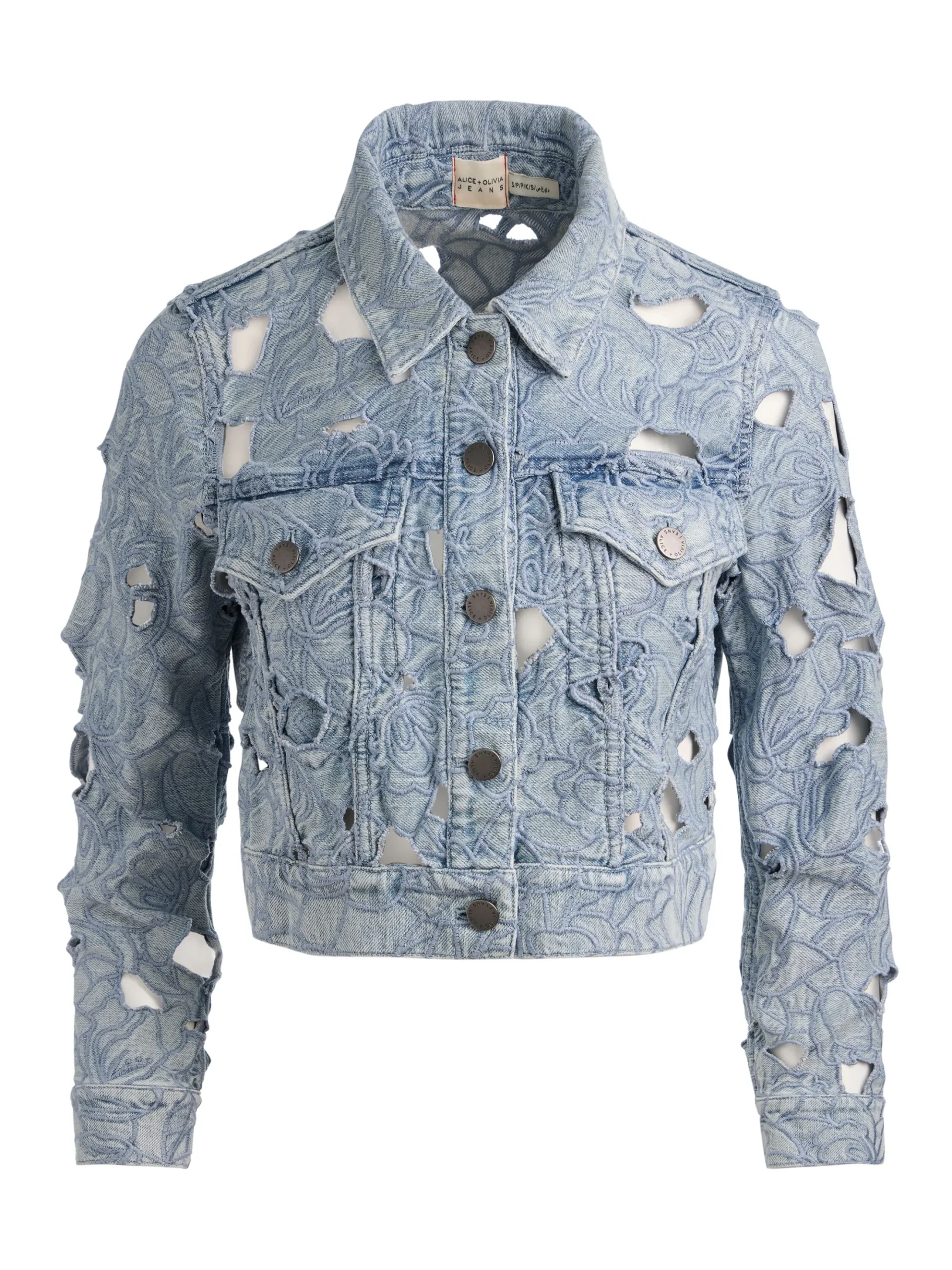 CHLOE LASER-CUT DENIM JACKET