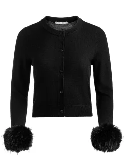 DOLLIE FAUX FUR CUFF CARDIGAN