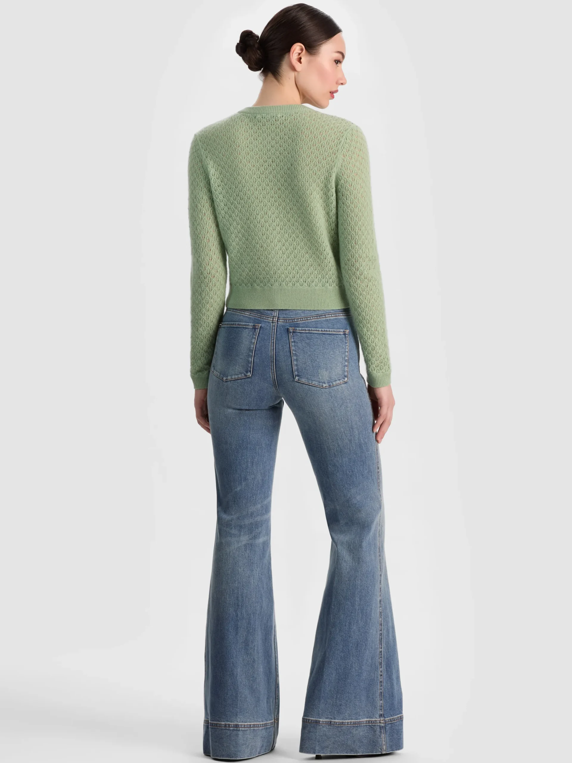 DOLLIE POINTELLE CASHMERE CARDIGAN