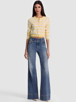 DOLLIE STRIPED CASHMERE CARDIGAN