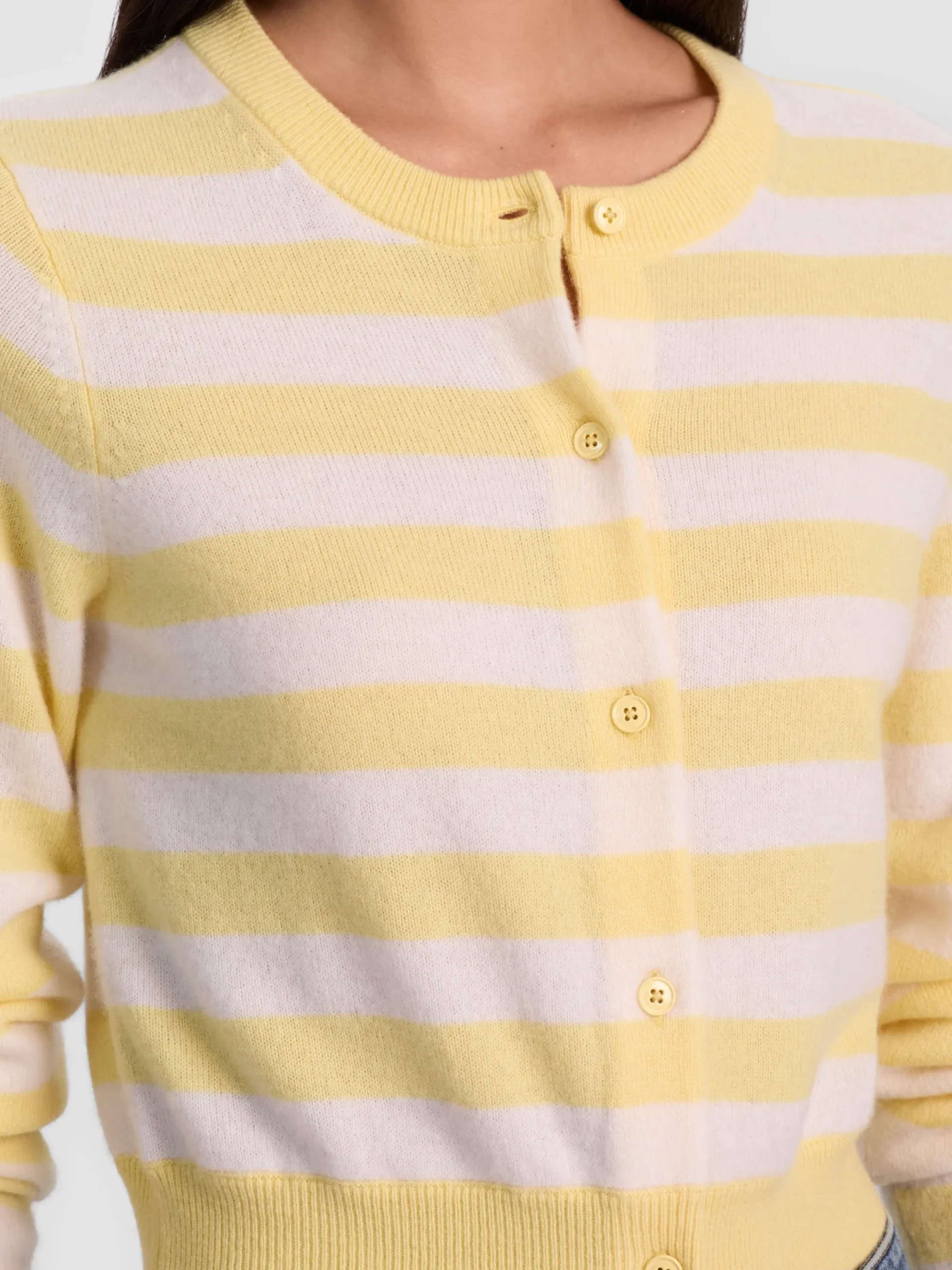 DOLLIE STRIPED CASHMERE CARDIGAN