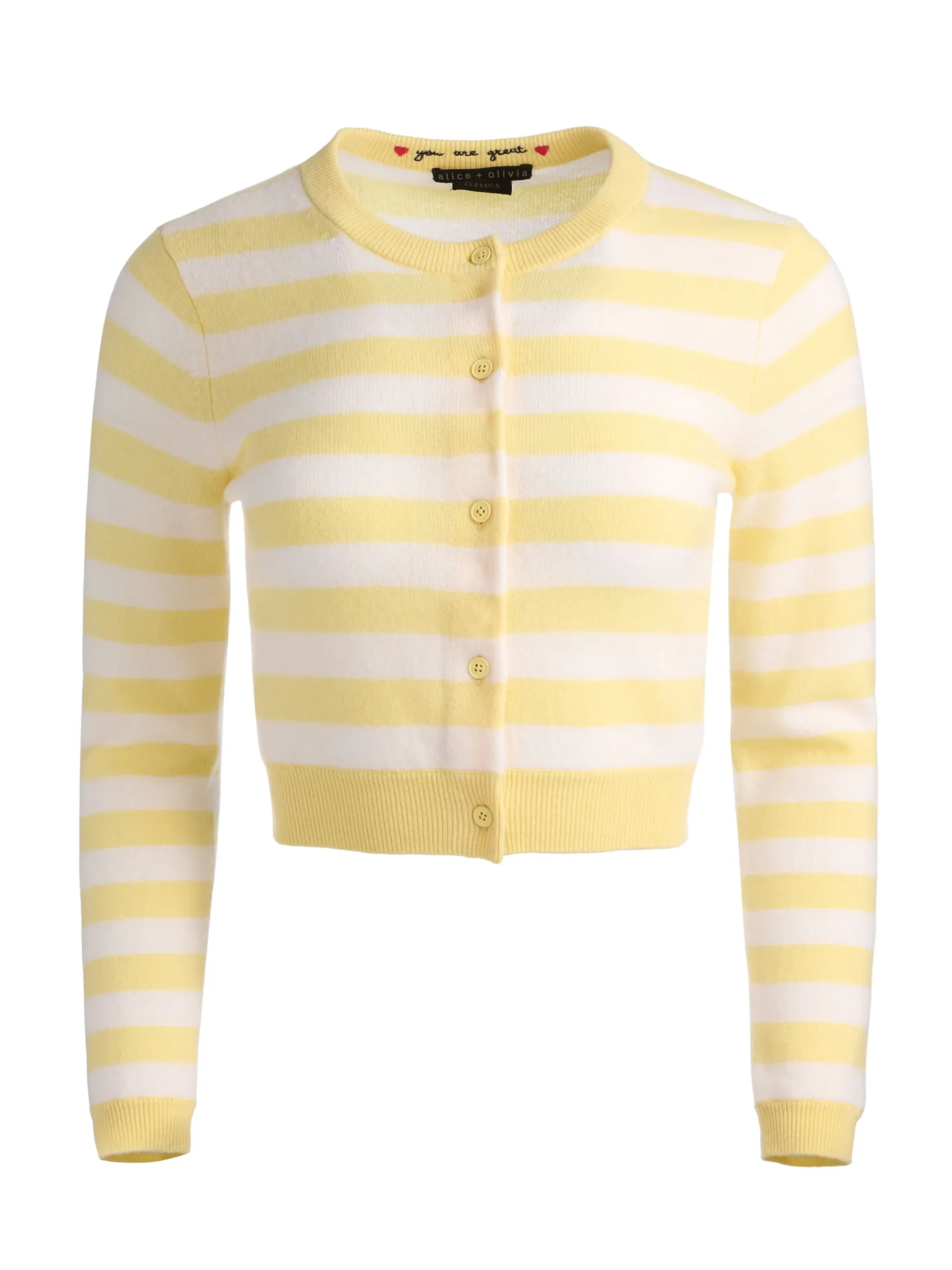 DOLLIE STRIPED CASHMERE CARDIGAN