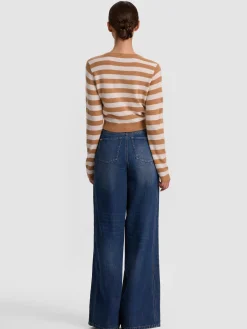 DOLLIE STRIPED CASHMERE CARDIGAN