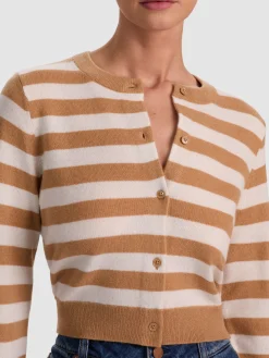 DOLLIE STRIPED CASHMERE CARDIGAN