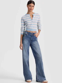 DOLLIE STRIPED CASHMERE CARDIGAN