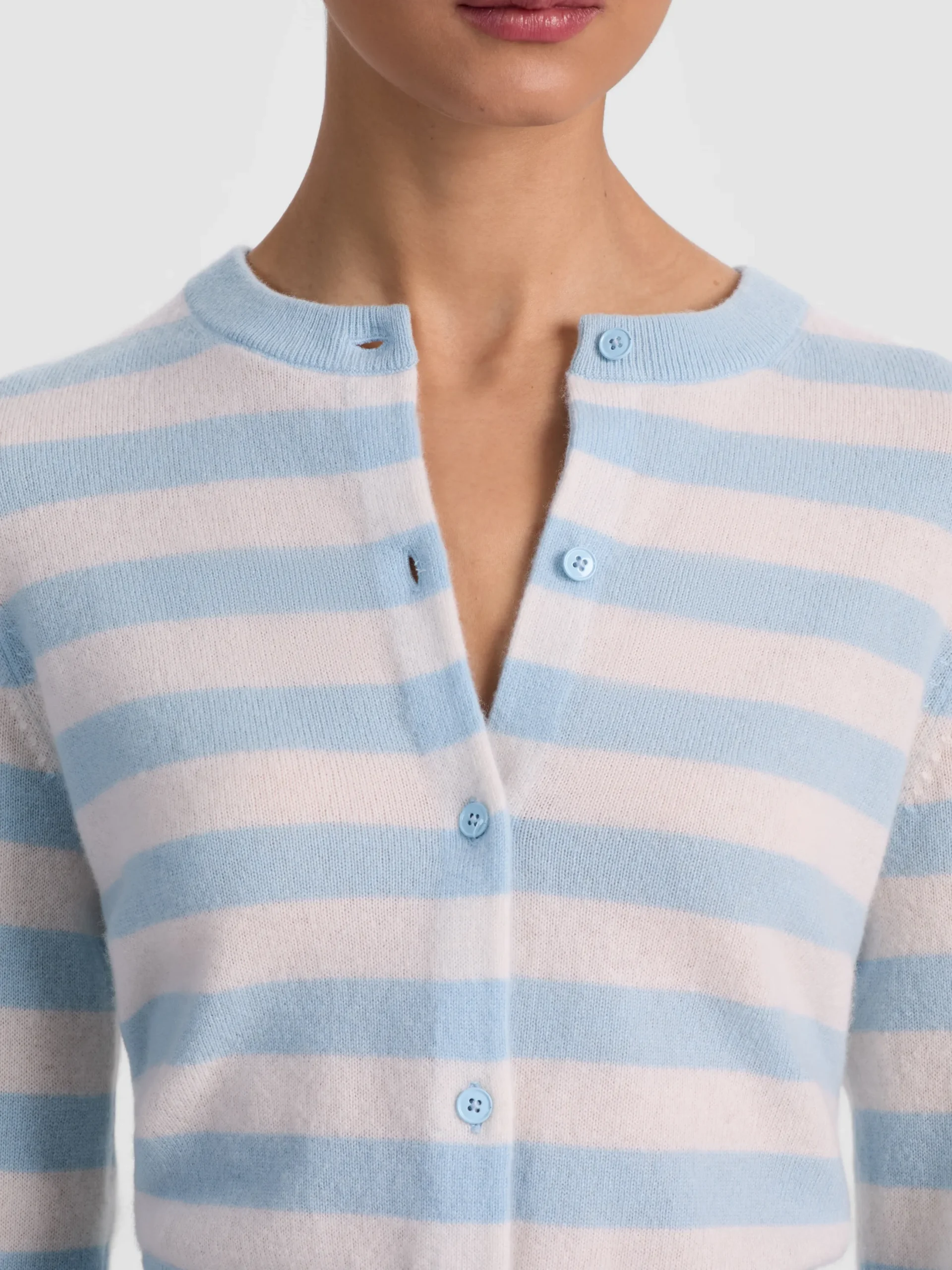 DOLLIE STRIPED CASHMERE CARDIGAN