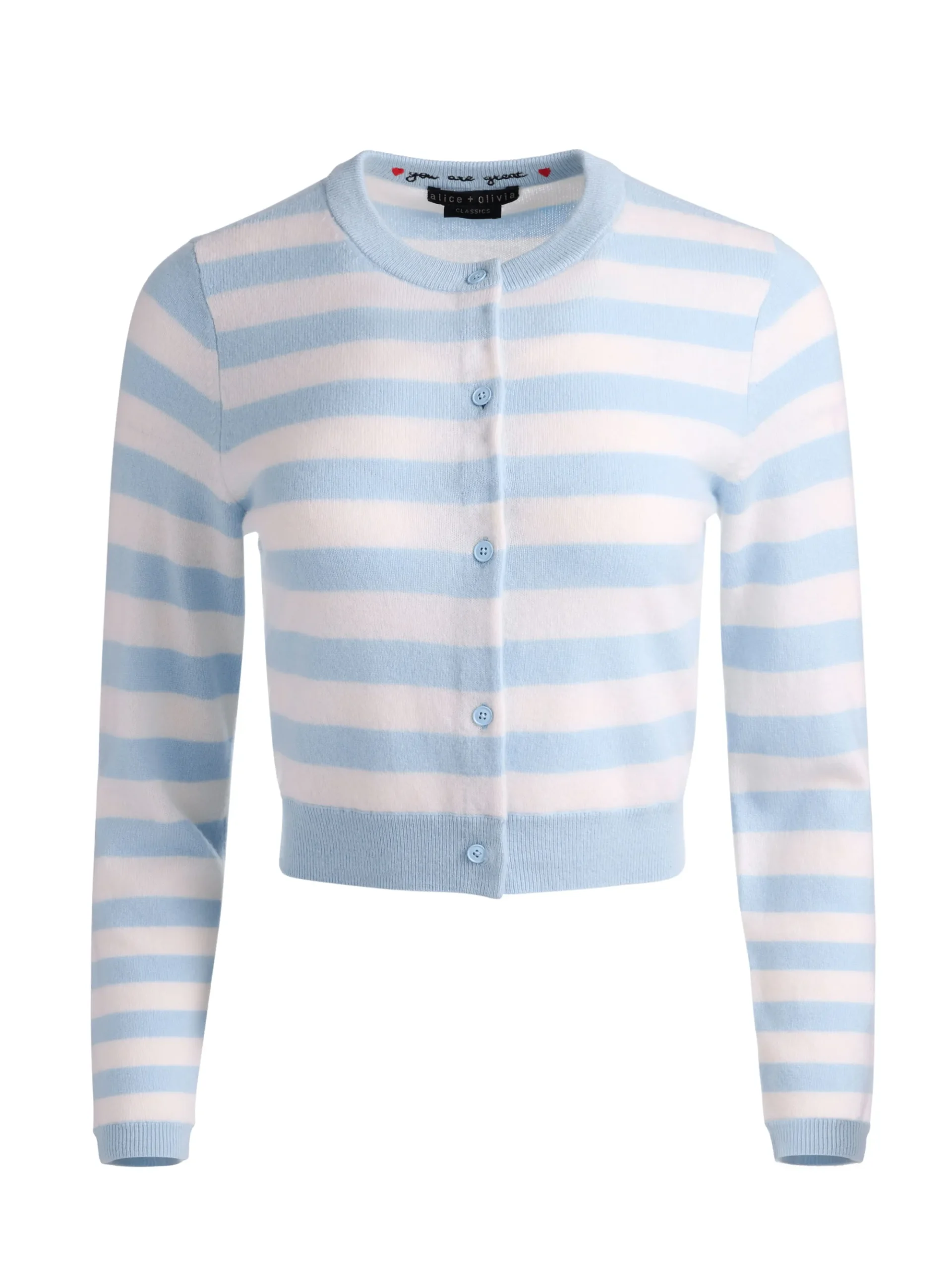 DOLLIE STRIPED CASHMERE CARDIGAN