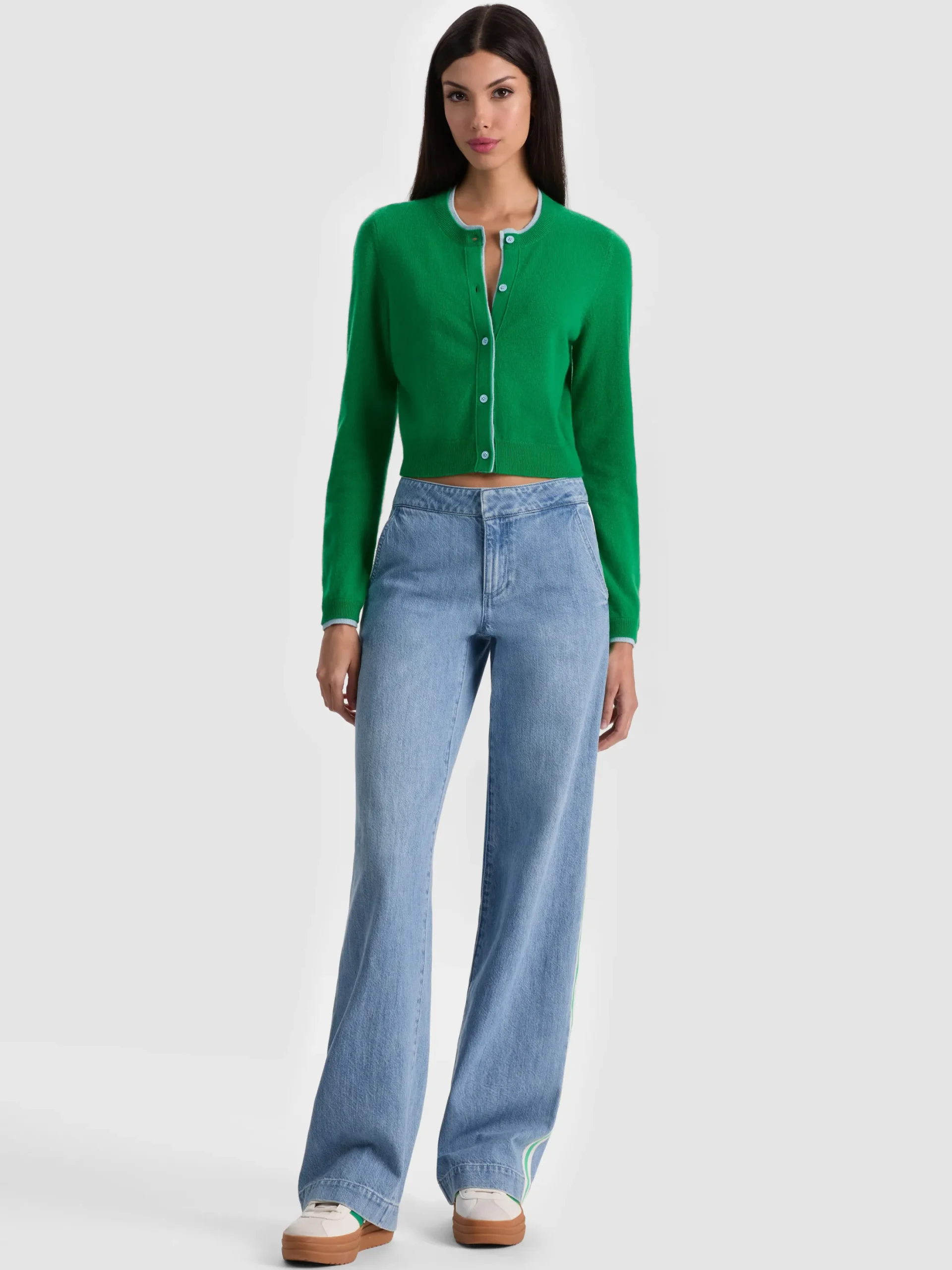 DOLLIE TWO TONE CASHMERE CARDIGAN