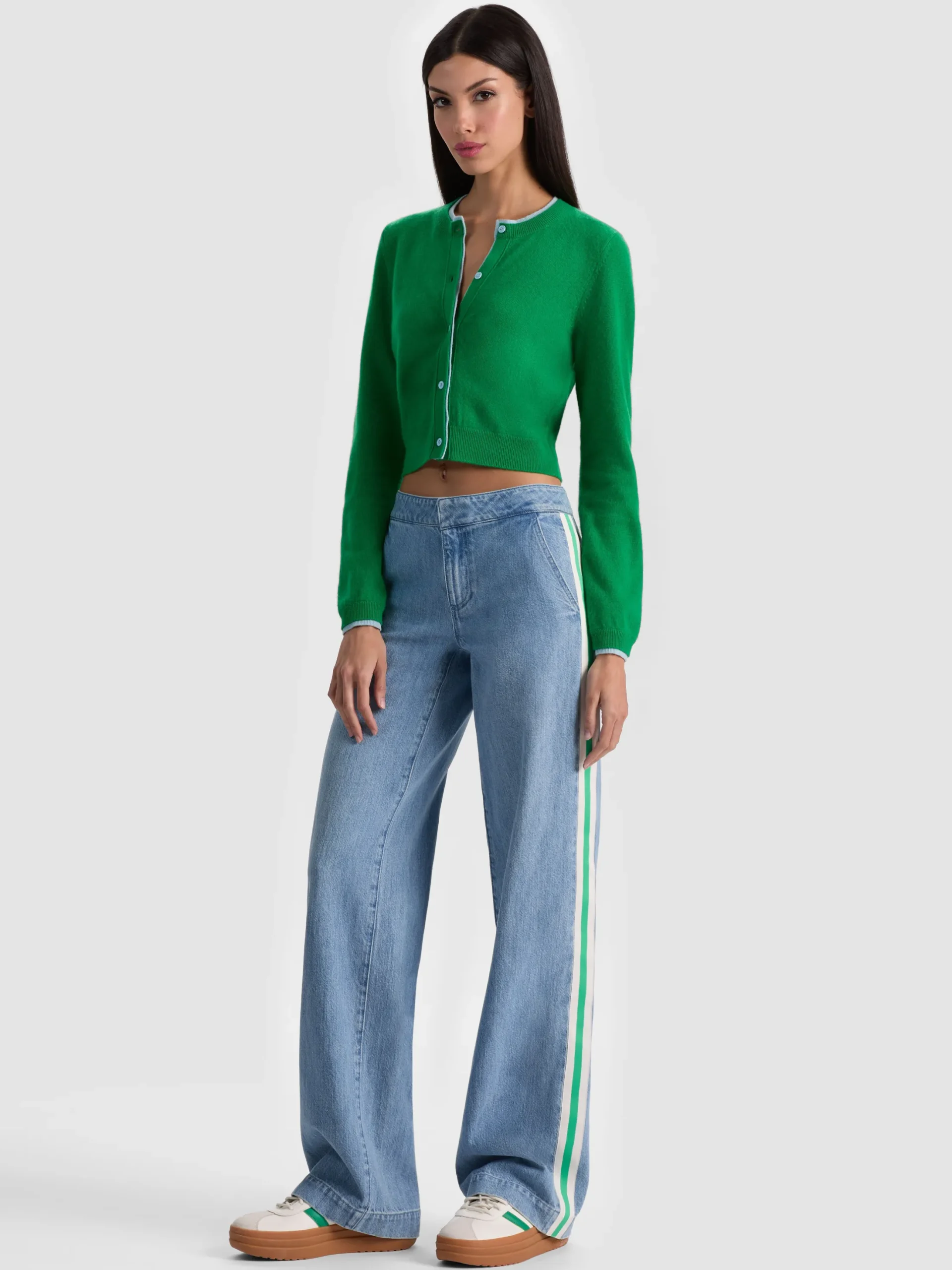 DOLLIE TWO TONE CASHMERE CARDIGAN