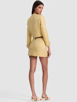 ECENIA EMBELLISHED TWEED MINI SKIRT
