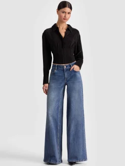 EDIE SEAMED CORSET BUTTON DOWN