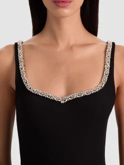 EVE EMBELLISHED TRIM MINI DRESS