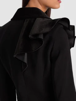FAIE SLIM RUFFLE MAXI BLAZER