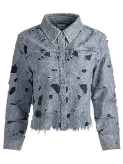 FINELY LASER-CUT DENIM SHIRT
