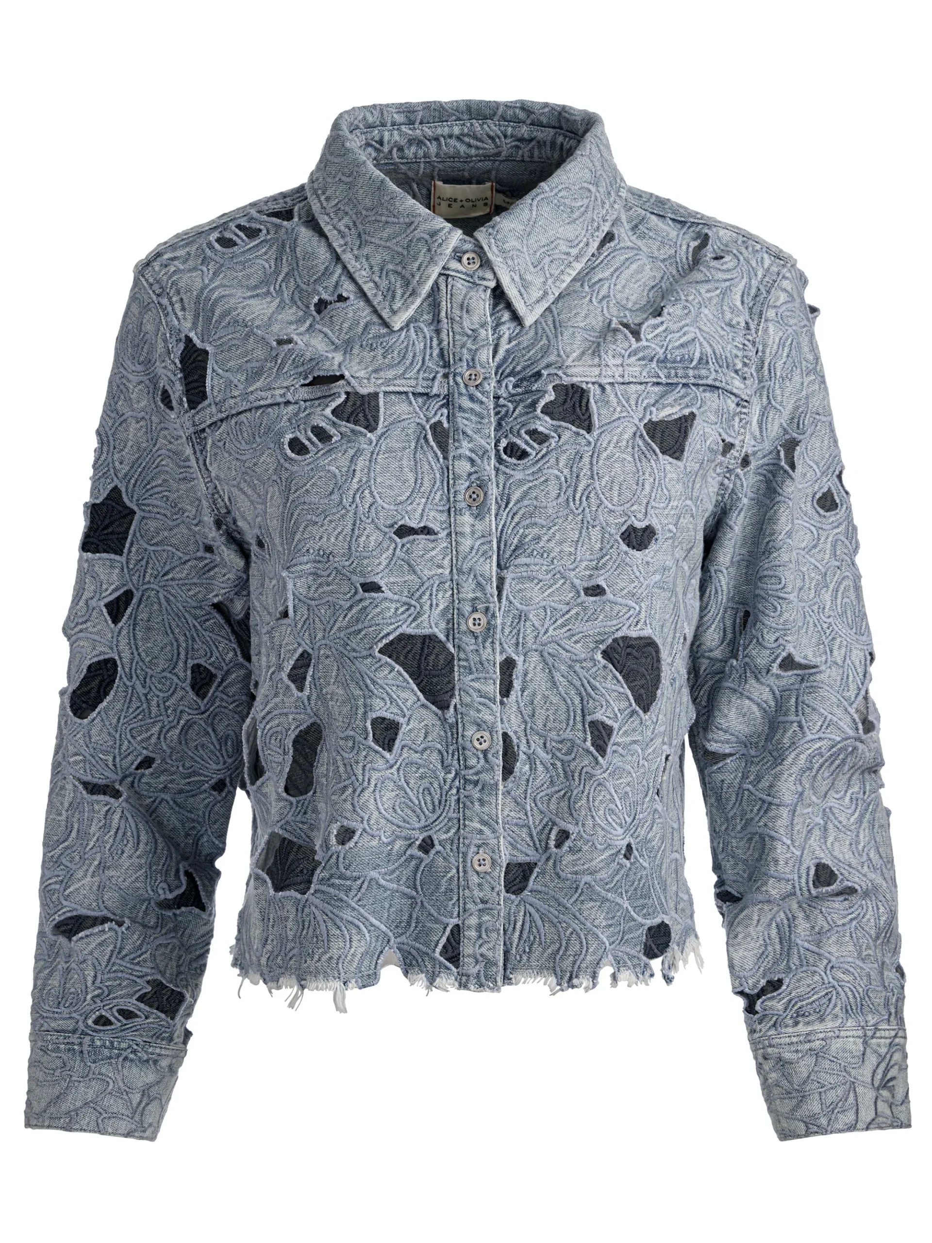 FINELY LASER-CUT DENIM SHIRT