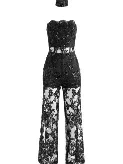 GEORGIE EMBELLISHED LACE JUMPSUIT