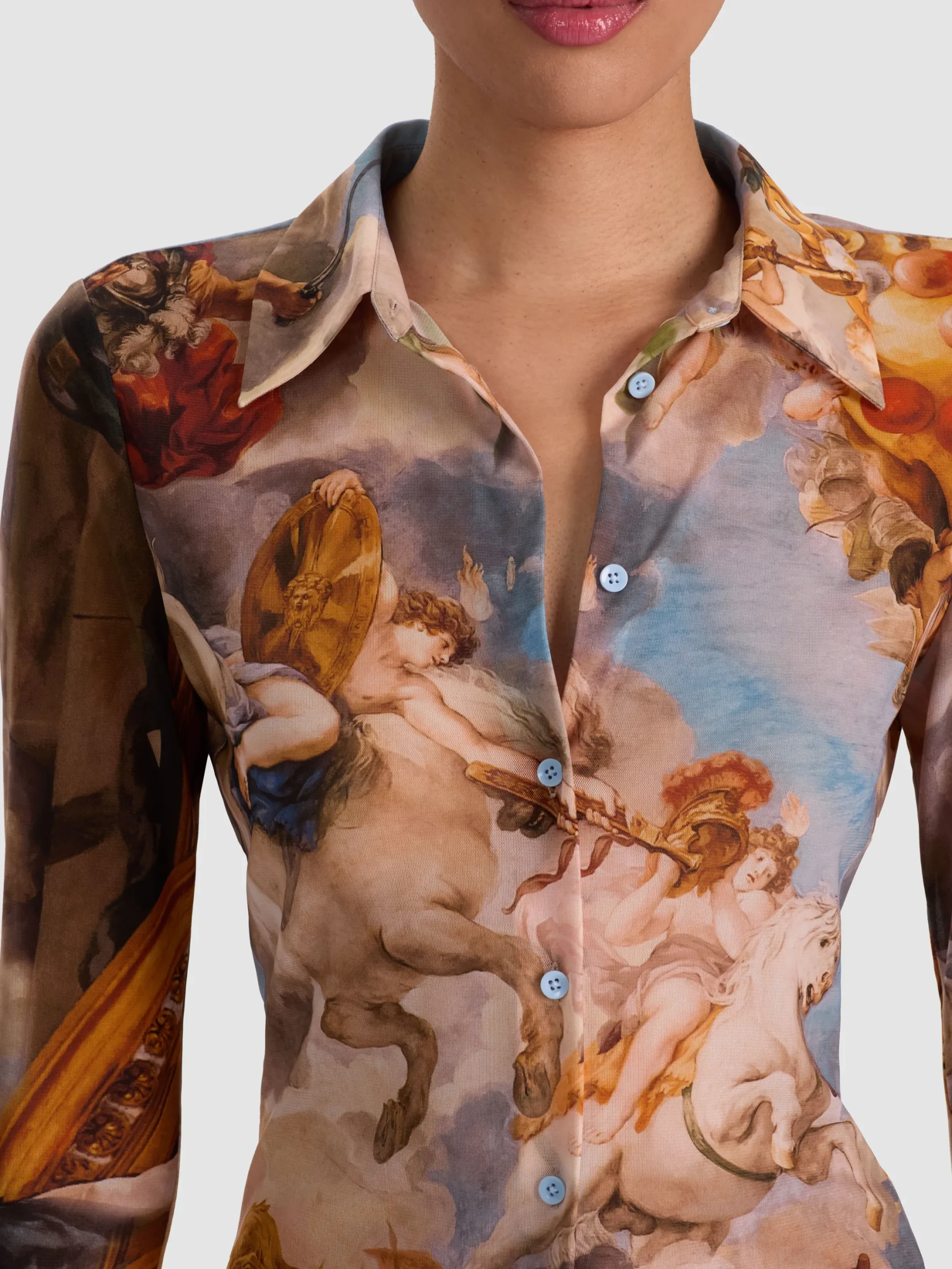 JADE MESH BUTTON DOWN