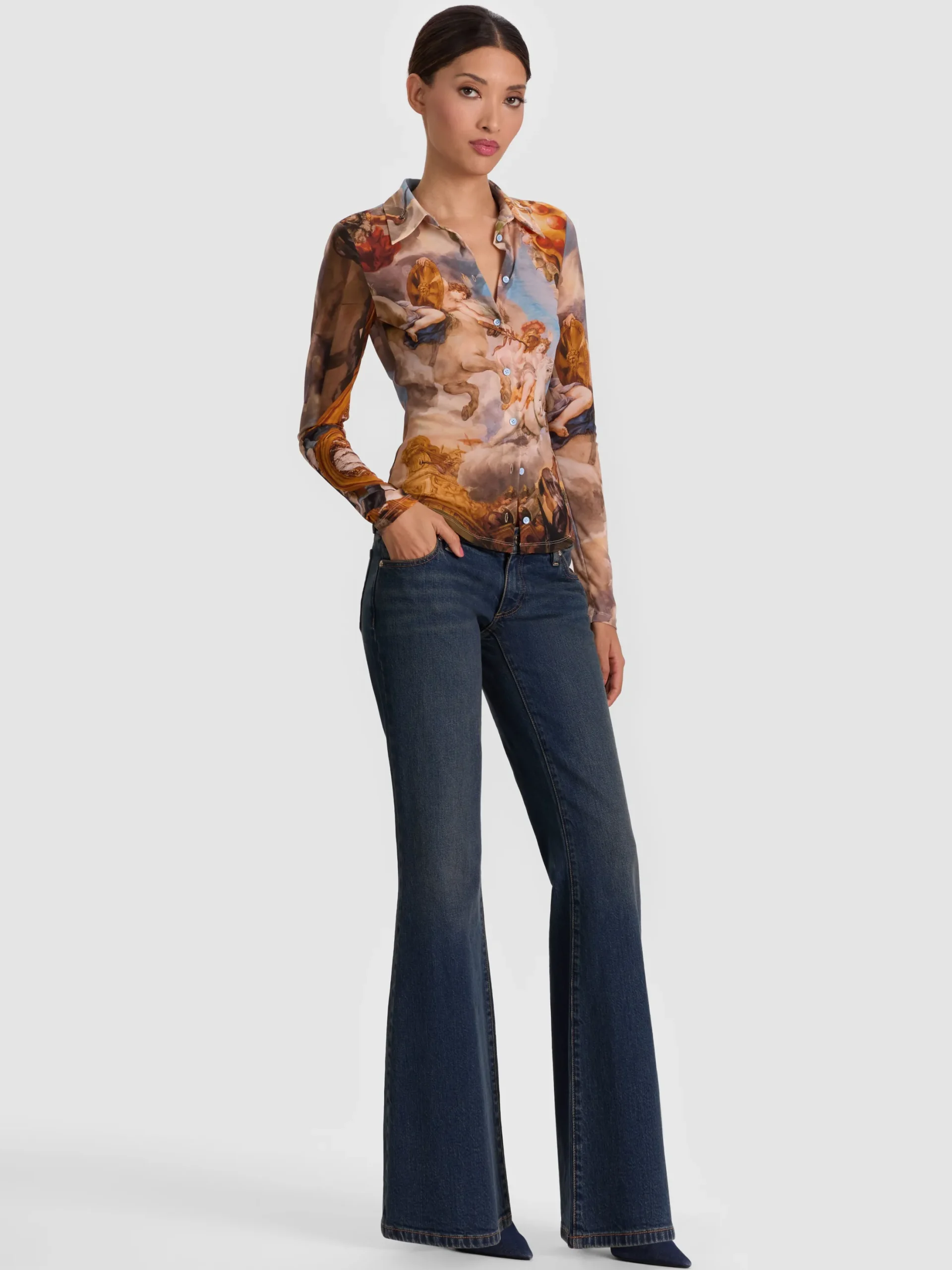 JADE MESH BUTTON DOWN