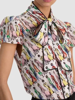 JEANNIE STACEFACE SILK BLOUSE