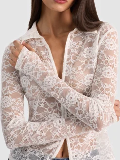 KARA LACE BUTTON DOWN