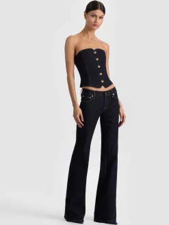 KELCEY STRAPLESS DENIM VEST