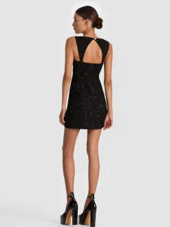 KERIA EMBELLISHED TWEED MINI DRESS