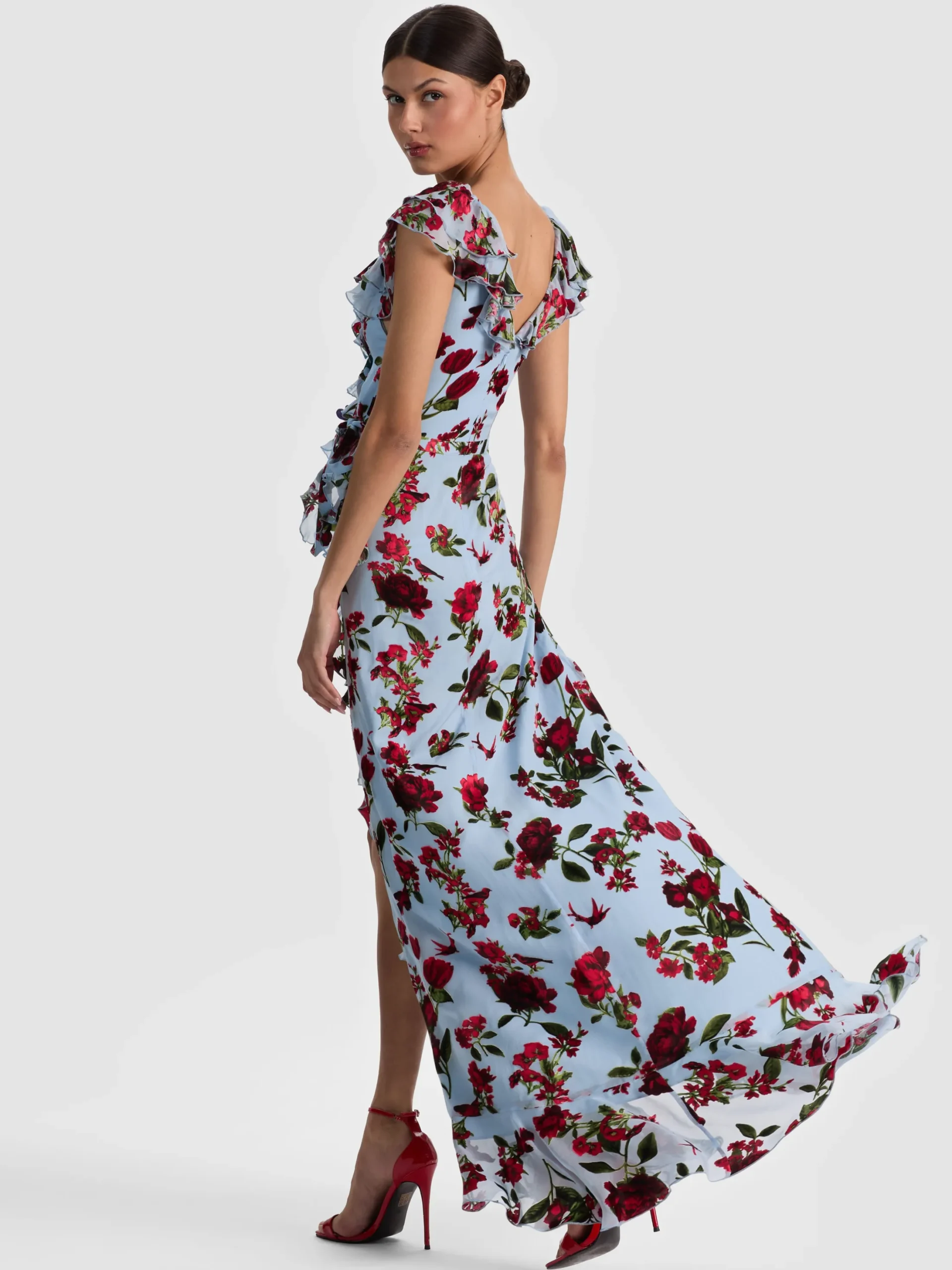 KRISTEN RUFFLE WRAP MAXI DRESS