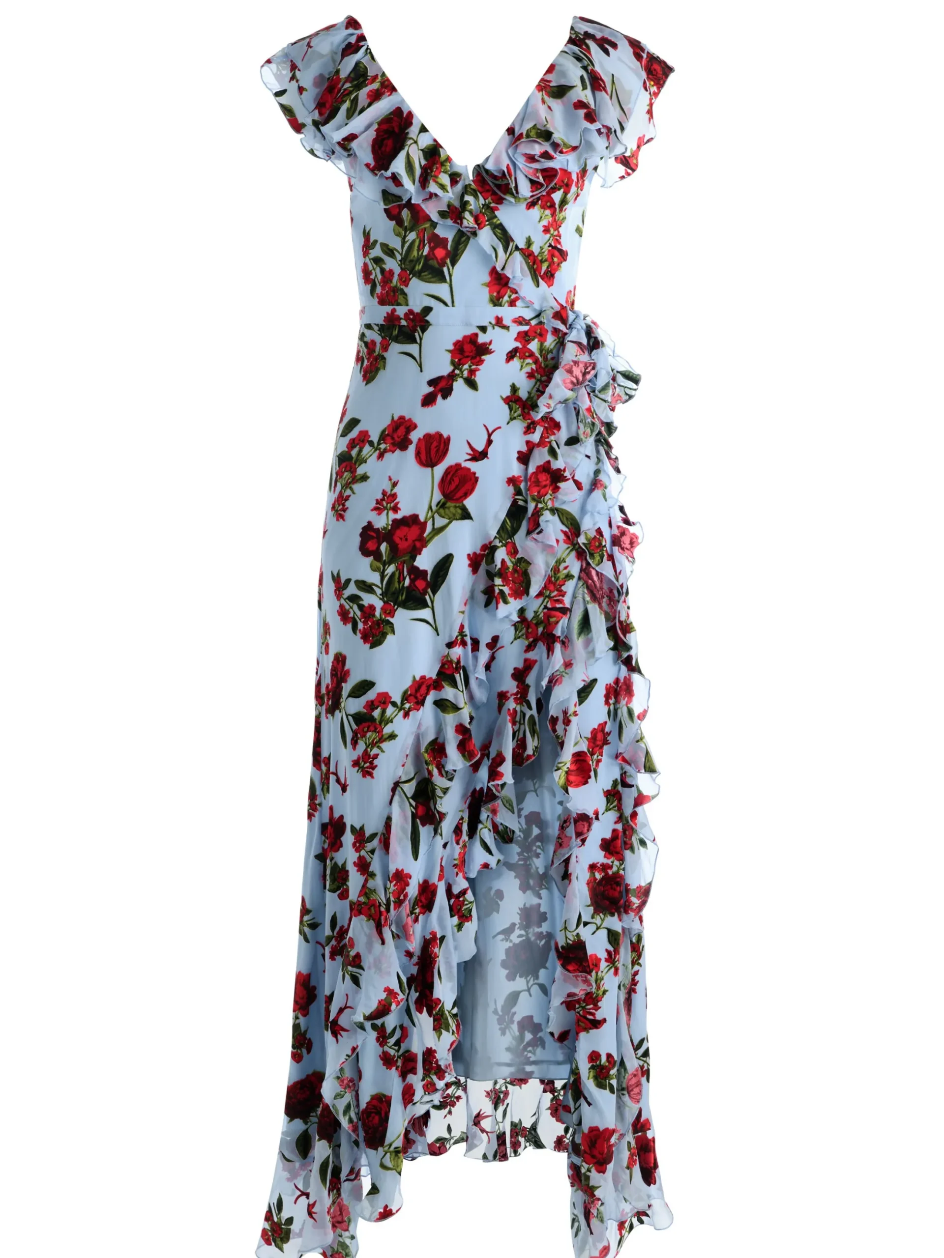 KRISTEN RUFFLE WRAP MAXI DRESS