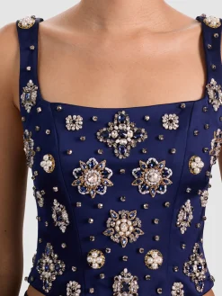 LILIANNA EMBELLISHED CORSET TOP