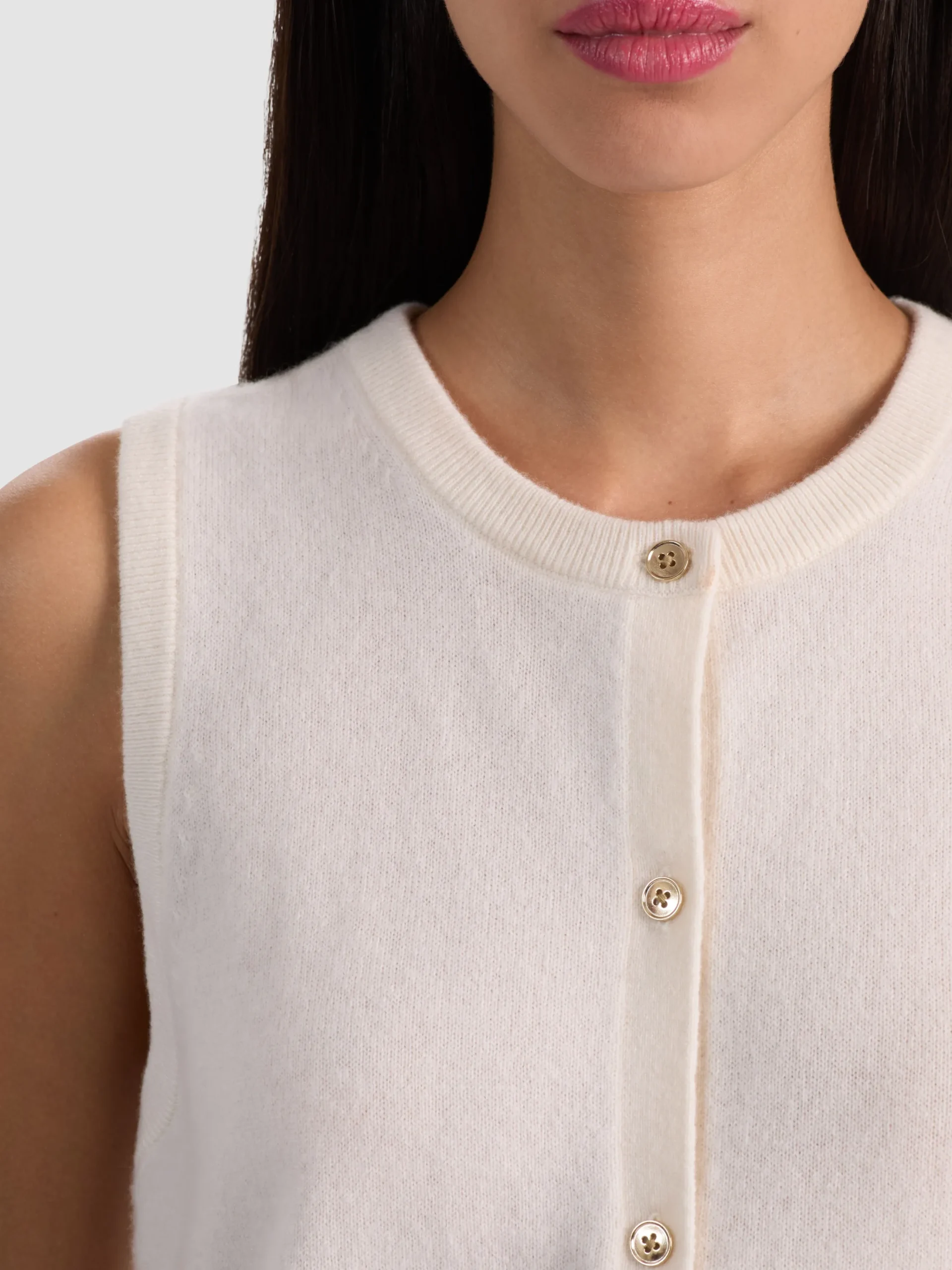 LOLY BUTTON FRONT CASHMERE VEST