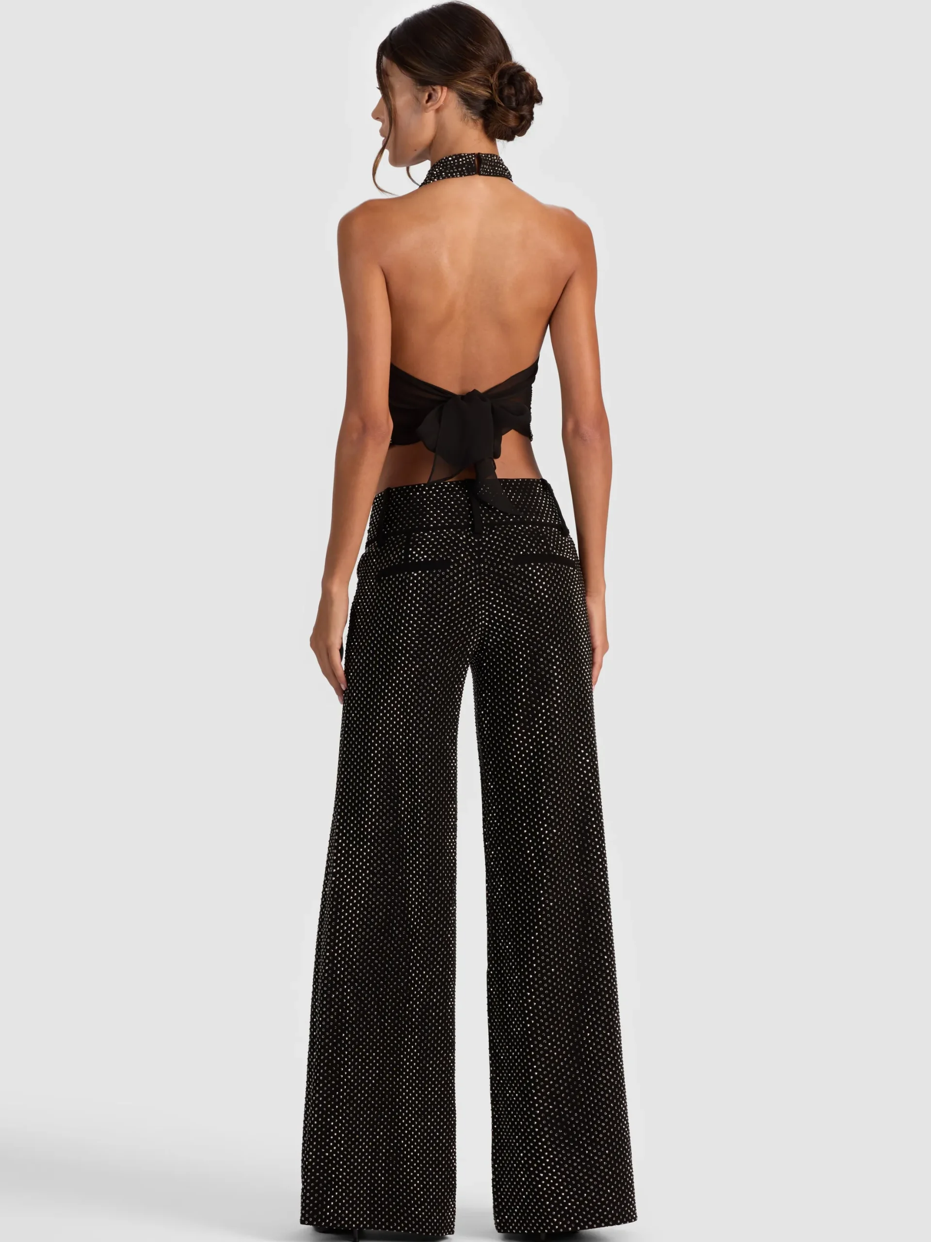 OLIVIA EMBELLISHED WIDE LEG PANT