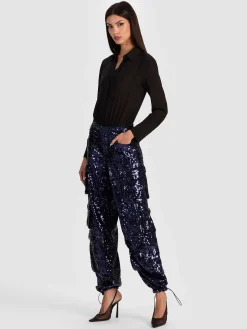 OLYMPIA SEQUIN CARGO PANT