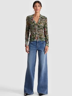 PORTIA MESH BUTTON DOWN