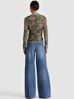 PORTIA MESH BUTTON DOWN