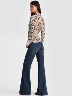 PORTIA MESH BUTTON DOWN