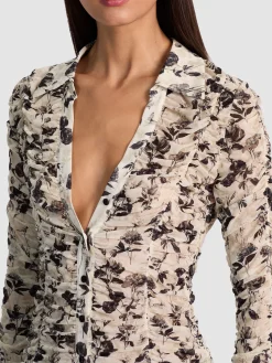 PORTIA MESH BUTTON DOWN