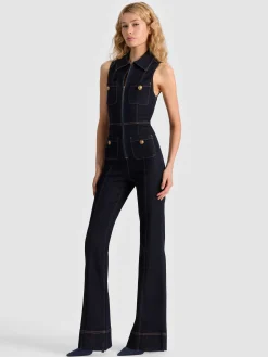 RACHEL SLEEVELESS DENIM JUMPSUIT