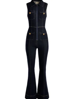 RACHEL SLEEVELESS DENIM JUMPSUIT