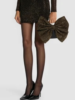 RAVEN EMBELLISHED BOW BAG