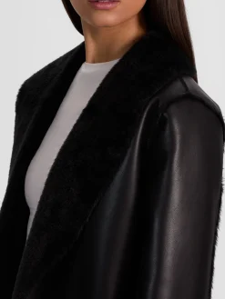 SHELBY FAUX SHEARLING MAXI COAT