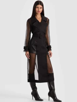 SILVIA SHEER MAXI TRENCH