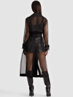 SILVIA SHEER MAXI TRENCH